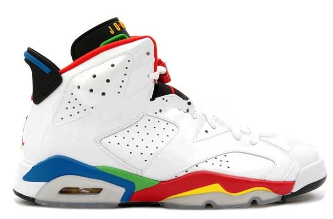 New Air Jordan 6 (VI) Retro Olympic White Varsity Red Green Bean New Blue